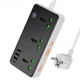 Сетевое зарядное устройство удлинитель HOCO AC7A STORM 3x220VEU+3хUSB+1хType-C 2500W DC17W 1.5 м Черный с белым - изображение 1