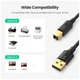 Кабель для принтера USB 2.0 AM/BM 5.0m US135 black Ugreen (10352) - изображение 5