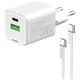 Зарядний пристрій ColorWay C101A GaN Mini 20W PD PPS USB-C + USB-A QC4.0 + cable USB-C to USB-C black (CW-CHS062PDC-WT) - зображення 5