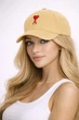 Молодежная кепка с вышивкой Ами (Ami) One-size 54-57см Темно-бежевый - изображение 1