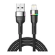 Дата кабель USB 2.0 AM to Lightning 2.0m 2.4A LED black Essager (EXCL-XCDA01) - изображение 1