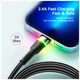 Дата кабель USB 2.0 AM to Lightning 2.0m 2.4A LED black Essager (EXCL-XCDA01) - изображение 5