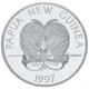 Монета Папуа-Нова Гвінея 5 кіна 1997 Срібло Proof Чемпіонат світу з футболу 1998 у Франції - зображення 2