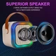 Портативна колонка K12 Mini RGB з 2-ма мікрофонами (9*9*7 см) бежева - зображення 6