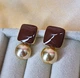 Сережки деликатные подвески 2.2х1.2 см jewelry Коричневые - изображение 3
