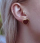 Сережки деликатные Сердце jewelry Коричневые - изображение 2