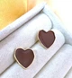 Сережки деликатные Сердце jewelry Коричневые - изображение 4