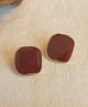 Сережки деликатные Прямоугольники jewelry Коричневые - изображение 5