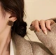 Сережки деликатные Прямоугольники jewelry Коричневые - изображение 6