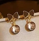 Сережки деликатные подвески Бантики jewelry Коричневые - изображение 2