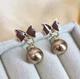 Сережки деликатные подвески Бантики jewelry Коричневые - изображение 6