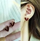 Сережки деликатные Сердечки jewelry Коричневые - изображение 5