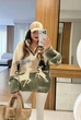 Свитшот женский свободного крою на флисе One size Молочно-зеленый 5004 - изображение 5