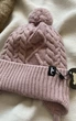 Зимняя детская вязаная шапка UNISEX с флисовой подкладкой, Пудра, размер 44-46 - изображение 2