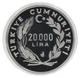 Монета Турция 20000 лир 1992 Серебро Proof XVI зимние Олимпийские игры в Альбервиле (Ag 925, 23,33 грамм) - изображение 2