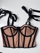 Жіночий корсет у білизняному стилі з контрастним оздобленням Honey Fashion Accessories M бежевий (10-20) - зображення 4