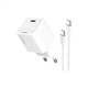 Зарядний пристрій ColorWay GaN Mini 30W PD Port PPS USB-C white + cable Type-C (CW-CHS054PDC-WT) ColorWay CW-CHS054PDC-WT 925589 - зображення 1