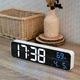 Часы настольные электронные Losso Premium (BT) LONG с LED подсветкой и термометром (белые), будильник - изображение 2