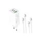 Зарядний пристрій ColorWay GaN Mini 65W PD Port PPS USB (USB-2C1A) cable Type-C&Lightning (CW-CHS058PDCL-WT) ColorWay CW-CHS058PDCL-WT 925596 - зображення 3