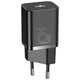 Зарядний пристрій Baseus 1xUSB 25W (USB-C) + Cable Type-C black (TZCCSUP-L01) Baseus TZCCSUP-L01 925379 - зображення 1