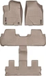 Килимки Weathertech Beige для Toyota Highlander (mkIII) 2013-2019 (не гібрид)(2 ряд - 2 місця)(1-2-3 ряд) (WT 456321-456324) - изображение 1