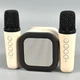 Портативна колонка K12 Mini RGB з 2-ма мікрофонами (9*9*7 см) бежева - зображення 1
