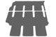 Двошарові килимки Sotra Premium Grey для Volkswagen Multivan (T5-T6)(одні розсувні двері)(2-3 ряд) 2003-2024 (ST 90670-CH-Grey) - изображение 1