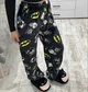Пижамные плюшевые штаны с принтом Hello Kitty & Batman Черные | Домашние флисовые штаны для сна и отдыха M-L - изображение 2