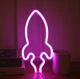 Настенный неоновый светильник ночник Ракета розовая Angel - изображение 4