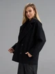 Жіноче двобортне пальто-кардиган на ґудзиках ISSA PLUS XL Чорний (issa1552265) - изображение 2