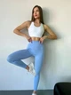 Спортивні жіночі легінси EASY з ефектом Push Up для фітнесу та йоги Безшовні Однотонні XS-S Блакитні (4837S) - зображення 4