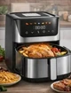 Многофункциональная мультипечь аэрофритюрница 8.5л Sokany SK 10107 2000W Аэрогриль безмасляная для приготовления без масла с сенсорным управлением Серебристый с черным - изображение 3