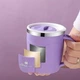 Термокружка с ручкой Office Cup 500 мл с герметичной крышкой, сделана из нержавеющей стали, лавандовая - изображение 2