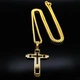 Кулон «Хрест» на ланцюжку Hollowcross, золотистий - зображення 3