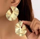 Жіночі сережки Ребристі jewelry Золотисті - зображення 3
