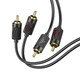 Кабель RCA 2 на 2 для подключения аудио устройств 1.5 м с золочеными контактами из меди черный - изображение 1
