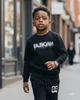 Дитячий костюм BALENCIAGA (світшот+джогери) 170-176 см чорний - зображення 4