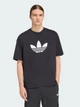 Футболка хлопковая длинная мужская Adidas Originals Adicolor Trefoil KD4091 XL Черная с принтом (4068805045080) - изображение 1