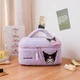 Косметичка - сумка плюшева велика Kuromi Sanrio для косметики кавайна геншень манга Hello Kitty Sanrio Kawaii Санріо Кітті Мелоді фіолетова Makeup - зображення 1
