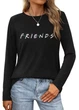 Лонгслив женский демисезонный с надписью Friends G&N Черный 18286 L (48) - изображение 3
