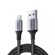 Дата кабель USB 2.0 AM to Lightning 1.0m 2.4A US199 black Ugreen (60156) - зображення 1