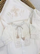 Крестильный набор-унисекс Family Tradition велюровая махра велюр с вышивкой и кружевом айвори Хлеб жизни - изображение 3