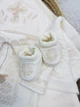 Крестильный набор-унисекс Family Tradition велюровая махра велюр с вышивкой и кружевом айвори Хлеб жизни - изображение 4