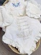 Утепленная крыжма-унисекс Family Tradition велюровая махра плюш с вышивкой и оборками айвори Небесные ласточки - изображение 4
