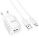 Заряджання Hoco C145A QC3.0 Micro USB 18W для пристроїв з підтримкою Power Delivery біла - зображення 1