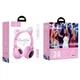 Бездротові навушники Bluetooth Hoco W27 Cat Ear Pink з картою пам'яті та 3.5 мм роз'ємом - зображення 2