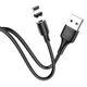 Кабель Lightning 2.4A Hoco X52 магнітний для заряджання iPhone 1м чорний з одностороннім підключенням - зображення 6