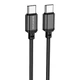 Кабель USB C to C 60W для заряджання ноутбука та телефону 1м з алюмінієвим конектором чорний - зображення 1