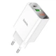 Зарядний пристрій Hoco C100A PD20W QC3.0 з цифровим дисплеєм USB Type-A USB Type-C білий - зображення 1