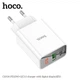 Зарядний пристрій Hoco C100A PD20W QC3.0 з цифровим дисплеєм USB Type-A USB Type-C білий - зображення 7